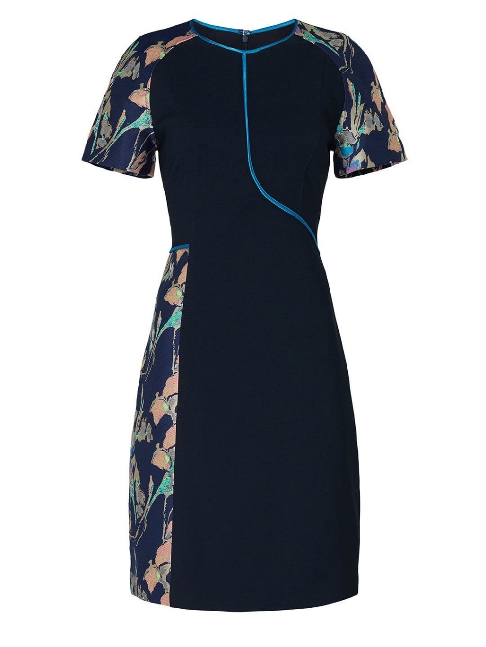 Navy Floral Sheath by Jason Size 10